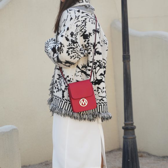 Small Crossbody Bag, Vegan Leather Cell Phone Bag Shoulder Bag By ^-^ - Picture 2 of 6